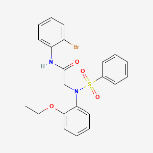 molecular formula C22H21BrN2O4S B3460607 N~1~-(2-bromophenyl)-N~2~-(2-ethoxyphenyl)-N~2~-(phenylsulfonyl)glycinamide 