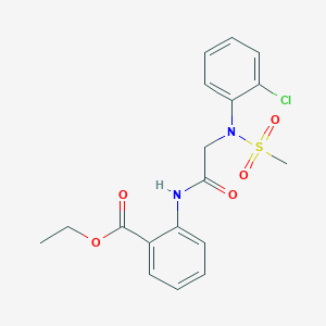 molecular formula C18H19ClN2O5S B3460618 ethyl 2-[[2-(2-chloro-N-methylsulfonylanilino)acetyl]amino]benzoate 