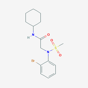 molecular formula C15H21BrN2O3S B3460620 N~2~-(2-bromophenyl)-N~1~-cyclohexyl-N~2~-(methylsulfonyl)glycinamide 