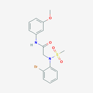 molecular formula C16H17BrN2O4S B3460627 N~2~-(2-bromophenyl)-N~1~-(3-methoxyphenyl)-N~2~-(methylsulfonyl)glycinamide 