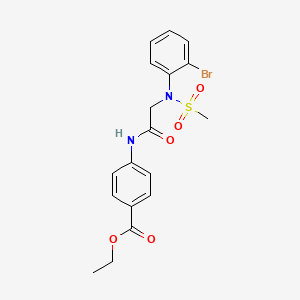molecular formula C18H19BrN2O5S B3460638 ethyl 4-[[2-(2-bromo-N-methylsulfonylanilino)acetyl]amino]benzoate 