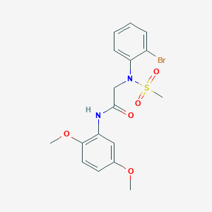 molecular formula C17H19BrN2O5S B3460647 N~2~-(2-bromophenyl)-N~1~-(2,5-dimethoxyphenyl)-N~2~-(methylsulfonyl)glycinamide 
