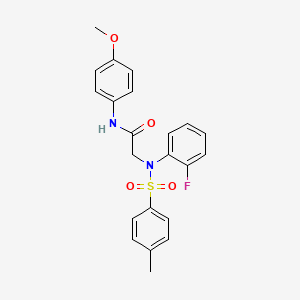 molecular formula C22H21FN2O4S B3460653 N~2~-(2-fluorophenyl)-N~1~-(4-methoxyphenyl)-N~2~-[(4-methylphenyl)sulfonyl]glycinamide 