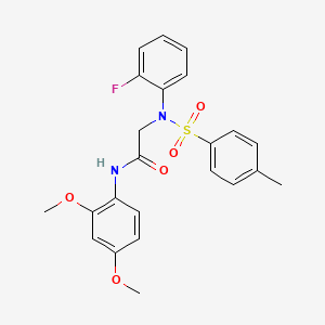 molecular formula C23H23FN2O5S B3460660 N~1~-(2,4-dimethoxyphenyl)-N~2~-(2-fluorophenyl)-N~2~-[(4-methylphenyl)sulfonyl]glycinamide 