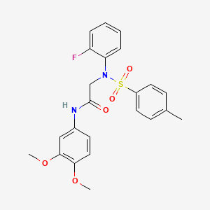 molecular formula C23H23FN2O5S B3460666 N~1~-(3,4-dimethoxyphenyl)-N~2~-(2-fluorophenyl)-N~2~-[(4-methylphenyl)sulfonyl]glycinamide 