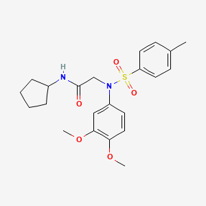 molecular formula C22H28N2O5S B3460671 N-cyclopentyl-2-(3,4-dimethoxy-N-(4-methylphenyl)sulfonylanilino)acetamide 