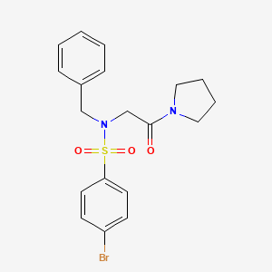 molecular formula C19H21BrN2O3S B3460726 N-BENZYL-4-BROMO-N-[2-OXO-2-(PYRROLIDIN-1-YL)ETHYL]BENZENE-1-SULFONAMIDE 
