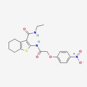 molecular formula C19H21N3O5S B3460795 N-ethyl-2-{[(4-nitrophenoxy)acetyl]amino}-4,5,6,7-tetrahydro-1-benzothiophene-3-carboxamide 
