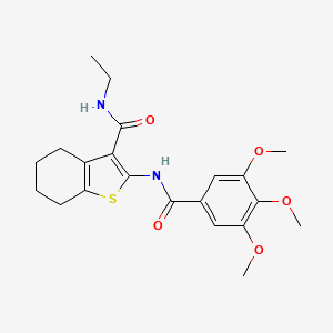 molecular formula C21H26N2O5S B3460806 N-ethyl-2-(3,4,5-trimethoxybenzamido)-4,5,6,7-tetrahydro-1-benzothiophene-3-carboxamide 