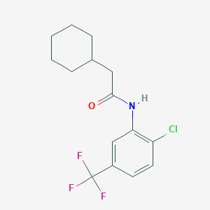 molecular formula C15H17ClF3NO B3460849 N-[2-chloro-5-(trifluoromethyl)phenyl]-2-cyclohexylacetamide 