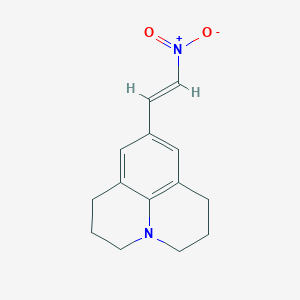molecular formula C14H16N2O2 B034611 trans-2,3,6,7-Tetrahydro-9-(2-nitrovinyl)-1H,5H-benzo(ij)quinolizine CAS No. 101077-26-3