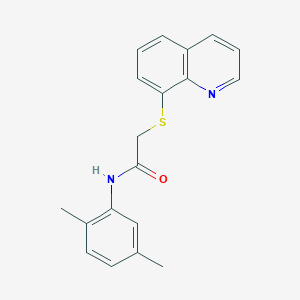 molecular formula C19H18N2OS B3461184 N-(2,5-dimethylphenyl)-2-(8-quinolinylthio)acetamide 