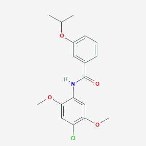 molecular formula C18H20ClNO4 B3461341 N-(4-chloro-2,5-dimethoxyphenyl)-3-(propan-2-yloxy)benzamide 