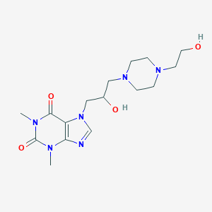 molecular formula C16H26N6O4 B034614 7-(2-Hydroxy-3-(4-(2-hydroxyethyl)-1-piperazinyl)propyl)theophylline CAS No. 19971-97-2