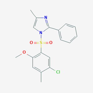 molecular formula C18H17ClN2O3S B346161 5-Chloro-2-methoxy-4-methyl-1-[(4-methyl-2-phenylimidazolyl)sulfonyl]benzene CAS No. 898655-05-5