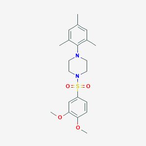 molecular formula C21H28N2O4S B346301 1-(3,4-Dimethoxybenzenesulfonyl)-4-(2,4,6-trimethylphenyl)piperazine CAS No. 691381-37-0