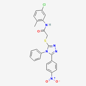 molecular formula C23H18ClN5O3S B3463446 N-(5-chloro-2-methylphenyl)-2-{[5-(4-nitrophenyl)-4-phenyl-4H-1,2,4-triazol-3-yl]sulfanyl}acetamide 