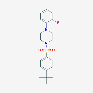 molecular formula C20H25FN2O2S B346388 1-[(4-Tert-butylphenyl)sulfonyl]-4-(2-fluorophenyl)piperazine CAS No. 670255-17-1