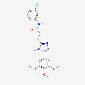 molecular formula C20H21ClN4O4S B3464484 N-(3-chlorophenyl)-2-{[4-methyl-5-(3,4,5-trimethoxyphenyl)-4H-1,2,4-triazol-3-yl]sulfanyl}acetamide 
