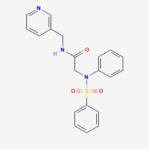 molecular formula C20H19N3O3S B3464576 N~2~-phenyl-N~2~-(phenylsulfonyl)-N-(pyridin-3-ylmethyl)glycinamide 