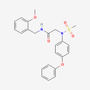 molecular formula C23H24N2O5S B3464588 N-[(2-methoxyphenyl)methyl]-2-(N-methylsulfonyl-4-phenoxyanilino)acetamide 