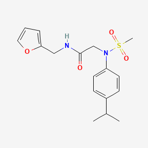 molecular formula C17H22N2O4S B3464695 N~1~-(2-furylmethyl)-N~2~-(4-isopropylphenyl)-N~2~-(methylsulfonyl)glycinamide 