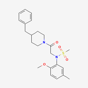molecular formula C23H30N2O4S B3464739 N-[2-(4-benzylpiperidin-1-yl)-2-oxoethyl]-N-(2-methoxy-5-methylphenyl)methanesulfonamide 