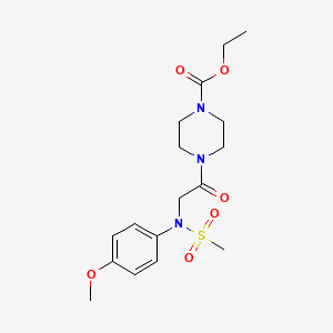 molecular formula C17H25N3O6S B3464754 ethyl 4-[N-(4-methoxyphenyl)-N-(methylsulfonyl)glycyl]piperazine-1-carboxylate 