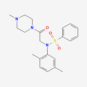 molecular formula C21H27N3O3S B3464783 N-(2,5-dimethylphenyl)-N-[2-(4-methylpiperazin-1-yl)-2-oxoethyl]benzenesulfonamide 
