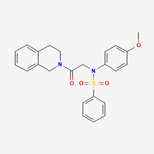 molecular formula C24H24N2O4S B3464842 N-(4-METHOXYPHENYL)-N-[2-OXO-2-(1,2,3,4-TETRAHYDROISOQUINOLIN-2-YL)ETHYL]BENZENESULFONAMIDE 