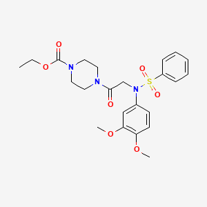 molecular formula C23H29N3O7S B3464849 ethyl 4-[2-[N-(benzenesulfonyl)-3,4-dimethoxyanilino]acetyl]piperazine-1-carboxylate 