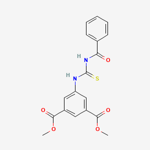 molecular formula C18H16N2O5S B3464879 Dimethyl 5-{[(phenylcarbonyl)carbamothioyl]amino}benzene-1,3-dicarboxylate 