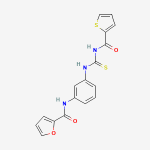 molecular formula C17H13N3O3S2 B3464913 N-[3-(thiophene-2-carbonylcarbamothioylamino)phenyl]furan-2-carboxamide 