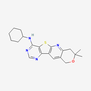 molecular formula C20H24N4OS B3464986 N-cyclohexyl-5,5-dimethyl-6-oxa-17-thia-2,12,14-triazatetracyclo[8.7.0.03,8.011,16]heptadeca-1,3(8),9,11,13,15-hexaen-15-amine 