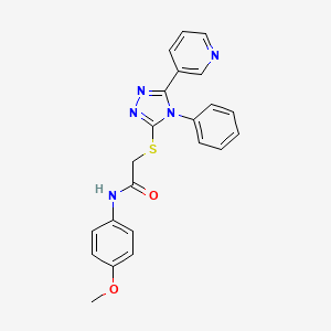 molecular formula C22H19N5O2S B3464988 N-(4-methoxyphenyl)-2-{[4-phenyl-5-(pyridin-3-yl)-4H-1,2,4-triazol-3-yl]sulfanyl}acetamide 