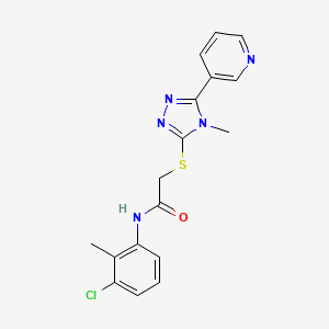 molecular formula C17H16ClN5OS B3464995 N-(3-chloro-2-methylphenyl)-2-{[4-methyl-5-(pyridin-3-yl)-4H-1,2,4-triazol-3-yl]sulfanyl}acetamide 