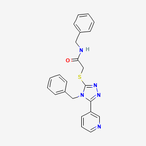 molecular formula C23H21N5OS B3465009 N-Benzyl-2-(4-benzyl-5-pyridin-3-yl-4H-[1,2,4]triazol-3-ylsulfanyl)-acetamide 