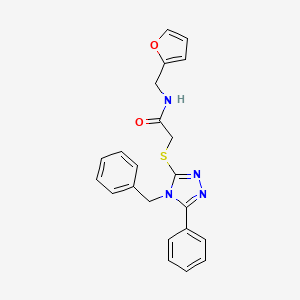 molecular formula C22H20N4O2S B3465019 2-[(4-BENZYL-5-PHENYL-4H-1,2,4-TRIAZOL-3-YL)SULFANYL]-N-[(FURAN-2-YL)METHYL]ACETAMIDE 