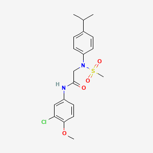 molecular formula C19H23ClN2O4S B3465178 N-(3-chloro-4-methoxyphenyl)-2-(N-methylsulfonyl-4-propan-2-ylanilino)acetamide 