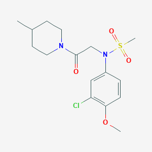 molecular formula C16H23ClN2O4S B3465268 N-(3-chloro-4-methoxyphenyl)-N-[2-(4-methylpiperidin-1-yl)-2-oxoethyl]methanesulfonamide 