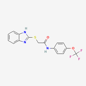 molecular formula C16H12F3N3O2S B3465305 2-(1H-1,3-benzimidazol-2-ylsulfanyl)-N~1~-[4-(trifluoromethoxy)phenyl]acetamide 