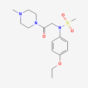 molecular formula C16H25N3O4S B3465330 N-(4-ethoxyphenyl)-N-[2-(4-methylpiperazin-1-yl)-2-oxoethyl]methanesulfonamide 