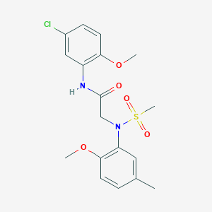 molecular formula C18H21ClN2O5S B3465336 N-(5-chloro-2-methoxyphenyl)-2-(2-methoxy-5-methyl-N-methylsulfonylanilino)acetamide 