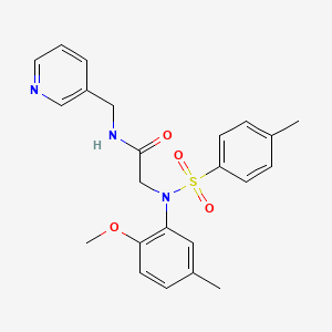 molecular formula C23H25N3O4S B3465501 2-(2-methoxy-5-methyl-N-(4-methylphenyl)sulfonylanilino)-N-(pyridin-3-ylmethyl)acetamide 