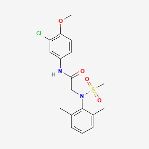 molecular formula C18H21ClN2O4S B3465536 N-(3-chloro-4-methoxyphenyl)-2-(2,6-dimethyl-N-methylsulfonylanilino)acetamide 