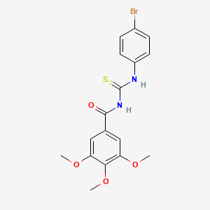 molecular formula C17H17BrN2O4S B3465708 N-[(4-Bromophenyl)carbamothioyl]-3,4,5-trimethoxybenzamide CAS No. 6403-62-9