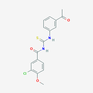 molecular formula C17H15ClN2O3S B3465725 N-[(3-acetylphenyl)carbamothioyl]-3-chloro-4-methoxybenzamide 