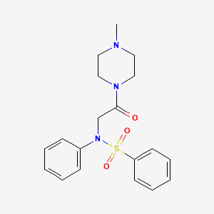 molecular formula C19H23N3O3S B3465831 N-[2-(4-methylpiperazin-1-yl)-2-oxoethyl]-N-phenylbenzenesulfonamide 