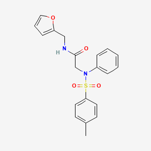 molecular formula C20H20N2O4S B3465900 N-(furan-2-ylmethyl)-2-(N-(4-methylphenyl)sulfonylanilino)acetamide 