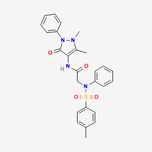 molecular formula C26H26N4O4S B3465932 N-(1,5-dimethyl-3-oxo-2-phenyl-2,3-dihydro-1H-pyrazol-4-yl)-N~2~-[(4-methylphenyl)sulfonyl]-N~2~-phenylglycinamide 